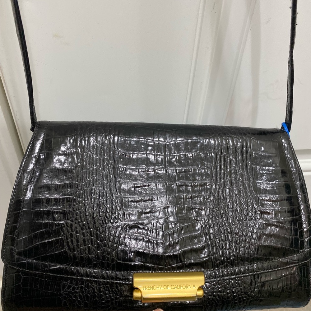 Black Crocodile-Embossed Women's Bag frenchy of California